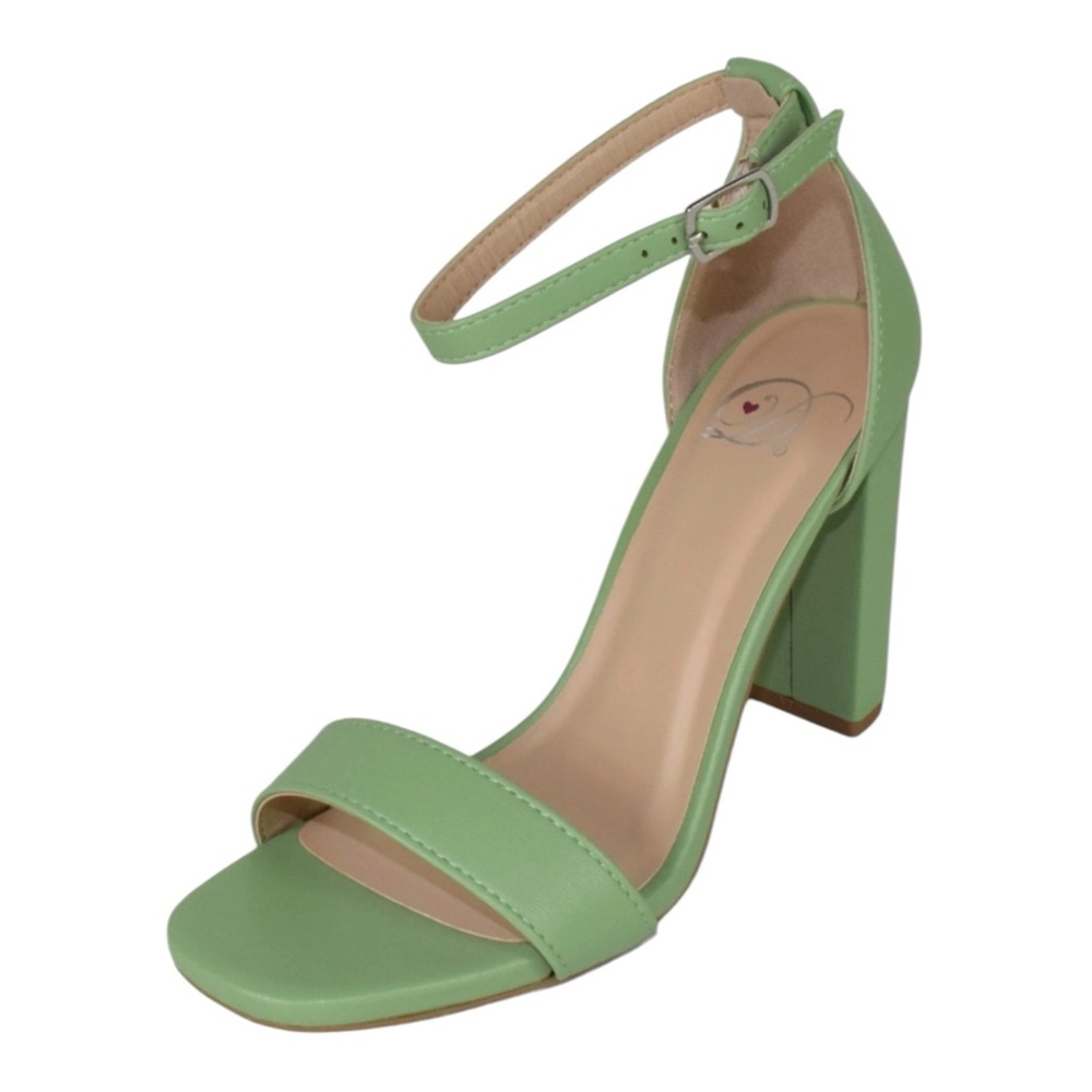 Women’s Mint Green Thick Block Modern Retro Open Toe Sandal 7.5